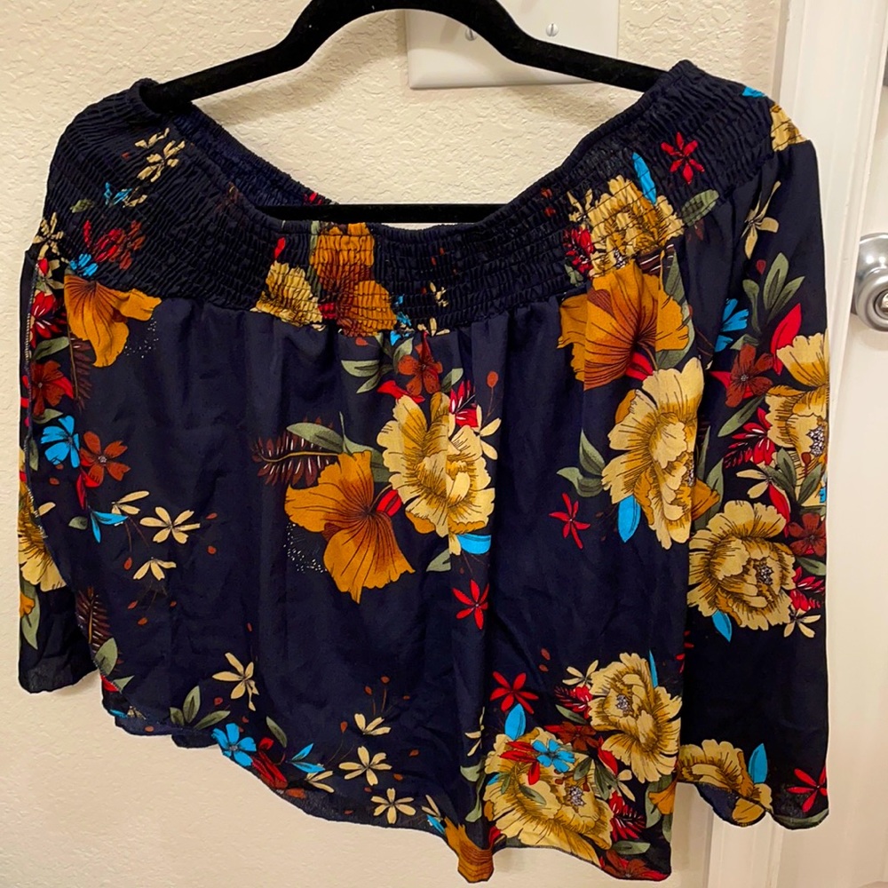 Blue and floral shorts